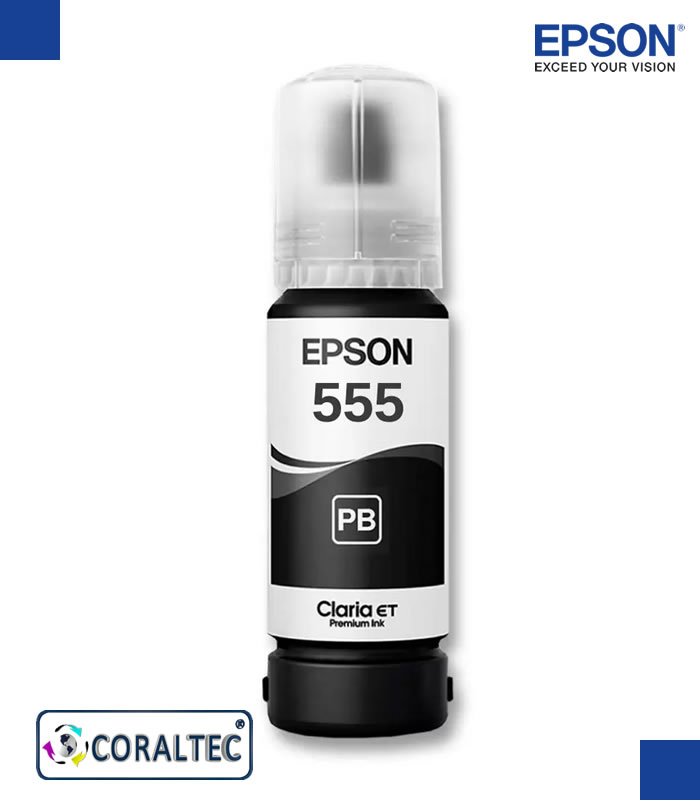Botella Tinta Epson 555 Negra - CORALTEC